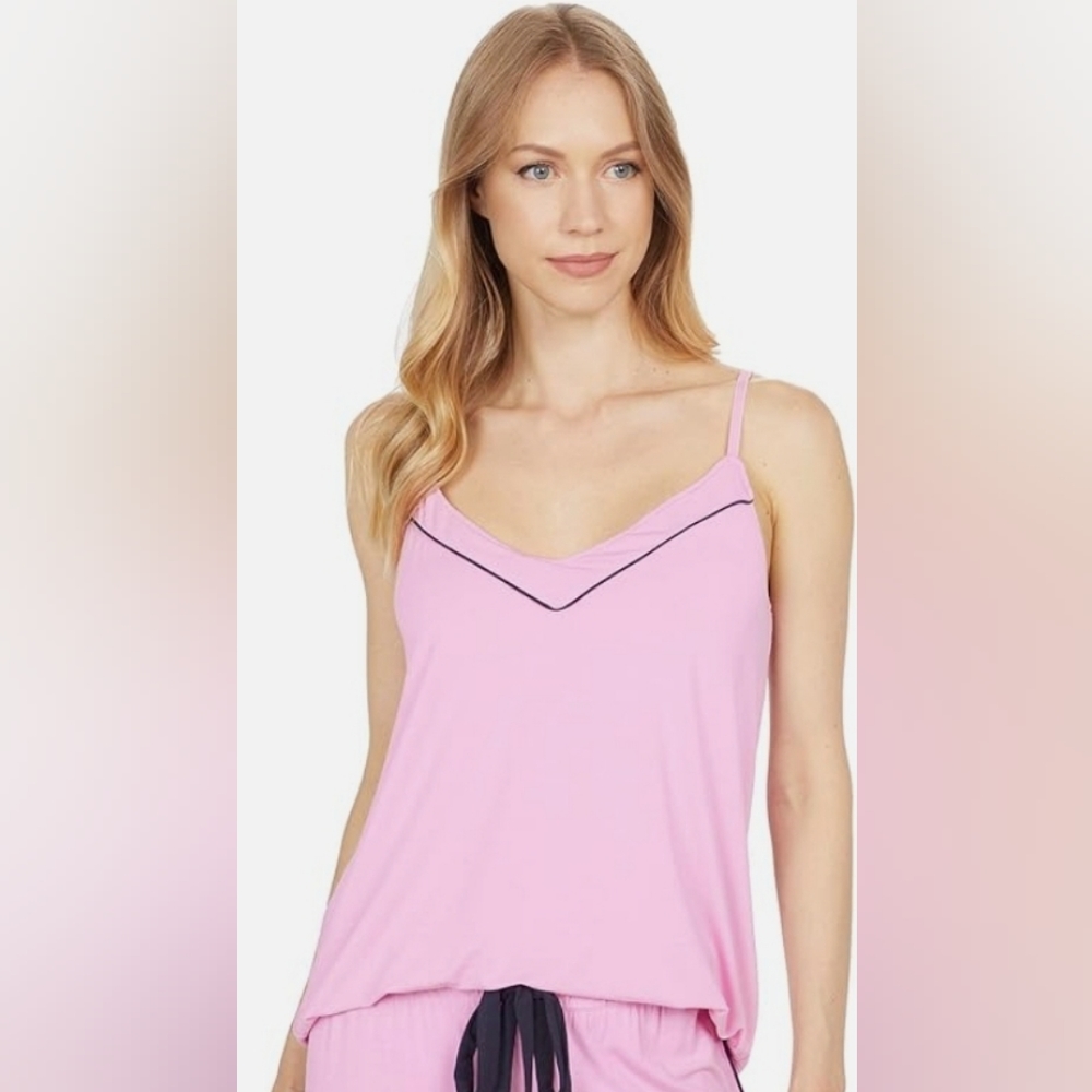 Pj Salvage Sleep Cami Tank Lilac Rose With Shelf Bra L NWT